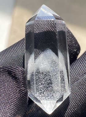 天然水晶白幽灵银山金字塔双尖吊坠男女款幽灵项链 一物一图