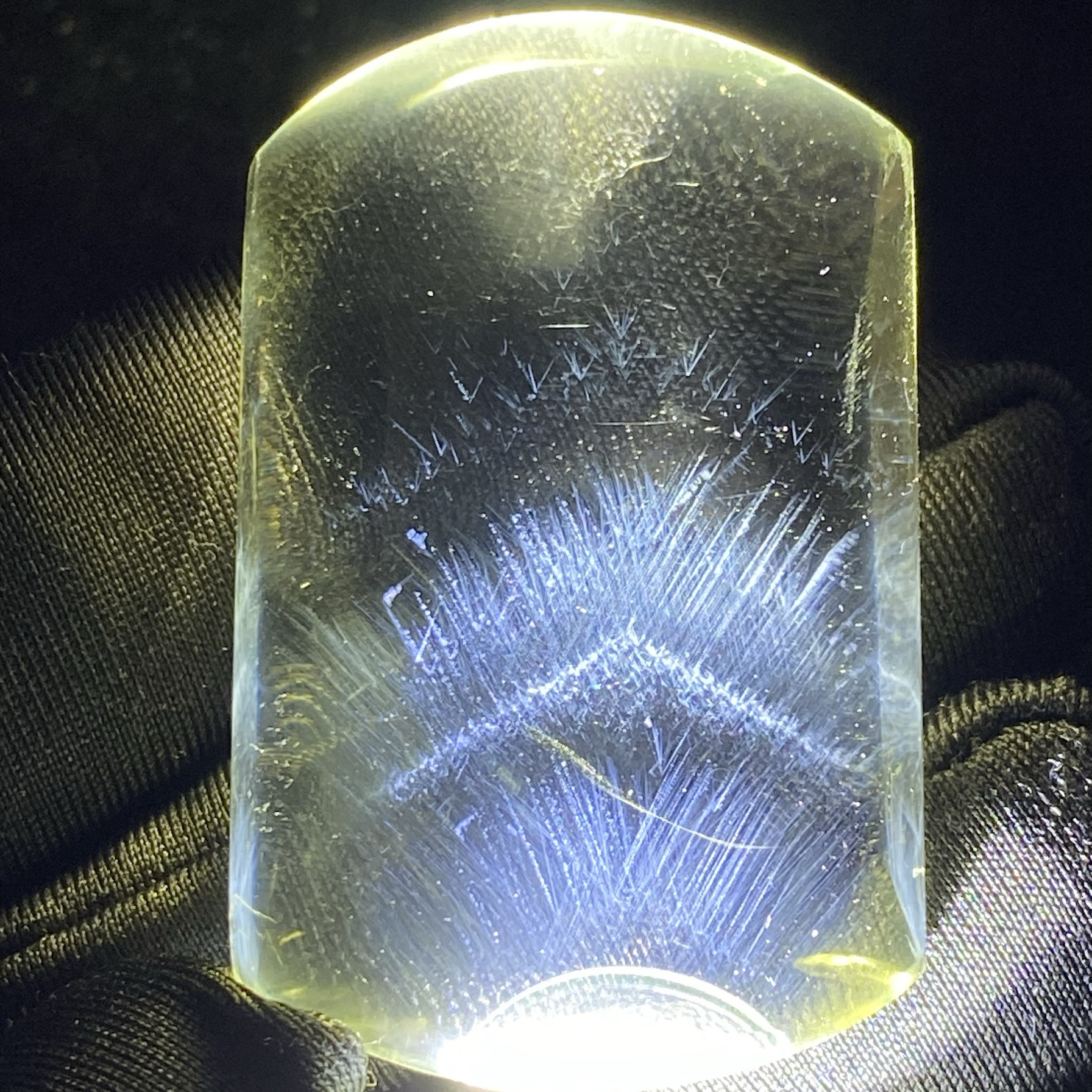 天然黄水晶蓝针吊坠裸石男女款蓝针水晶项坠毛衣链饰品一物一图