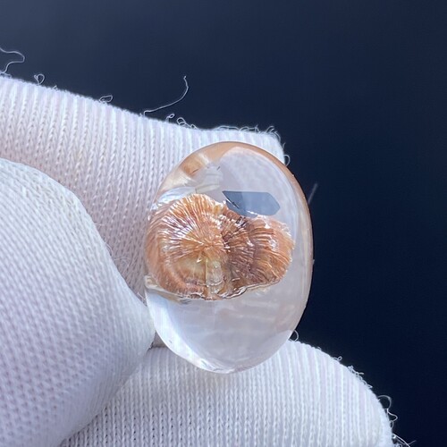 天然水晶包裹体矿石花吊坠裸石蛋面DIY水晶饰品可做戒指一物一图