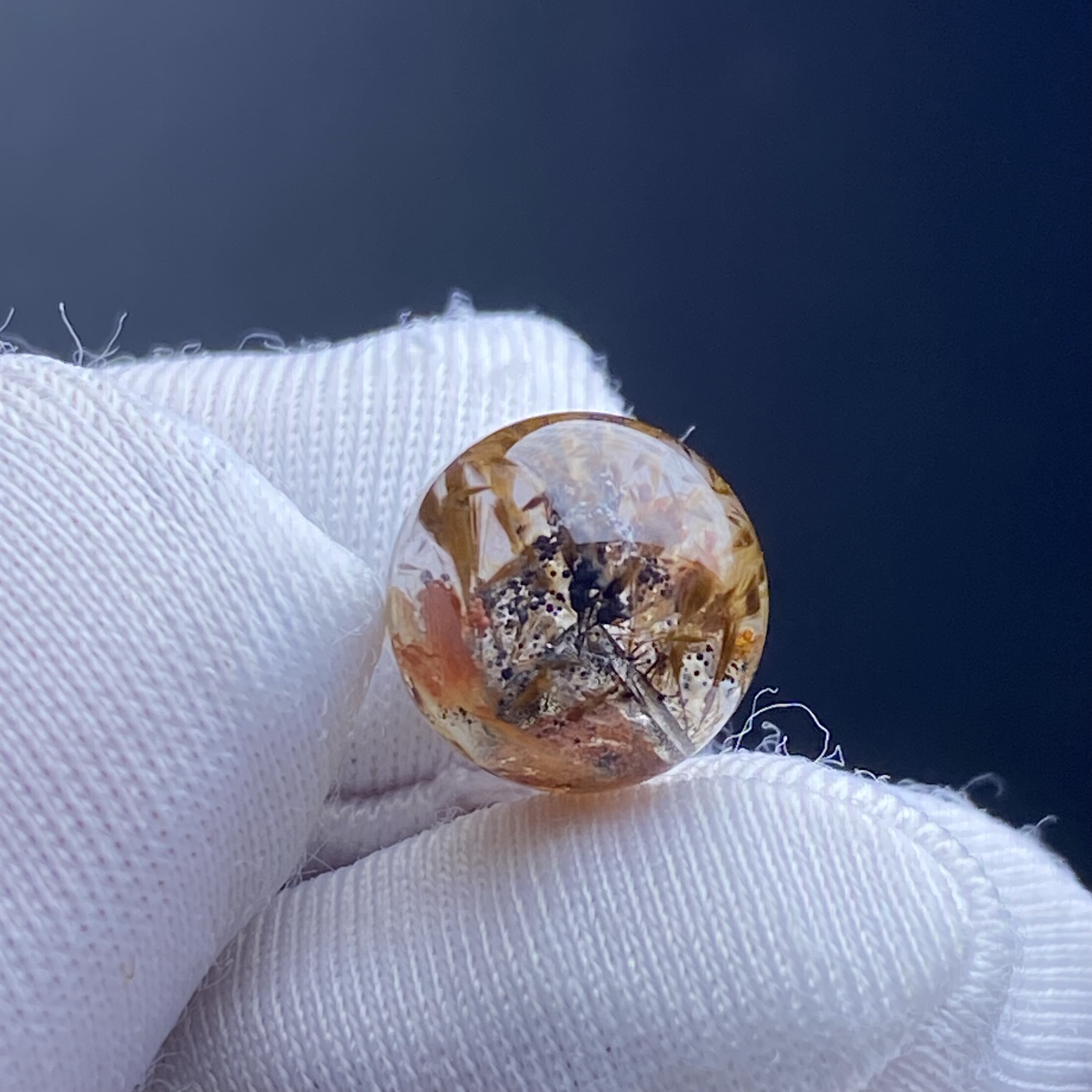 天然水晶紫钛银山吊坠圆珠DIY水晶单珠饰品可做戒指9mm一物一图