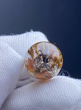 天然水晶紫钛银山吊坠圆珠DIY水晶单珠饰品可做戒指9mm一物一图