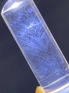 天然水晶原石打磨白水晶蓝针圆柱吊坠裸石男女款水晶挂坠可做印章