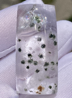 天然水晶包裹体海胆花吊坠裸石男女款海胆发项链饰品挂坠一物一图