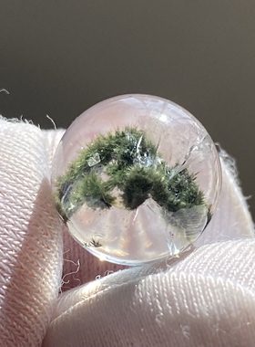 天然水晶包裹体海胆花银山吊坠圆珠DIY海胆发单珠饰品项链12mm