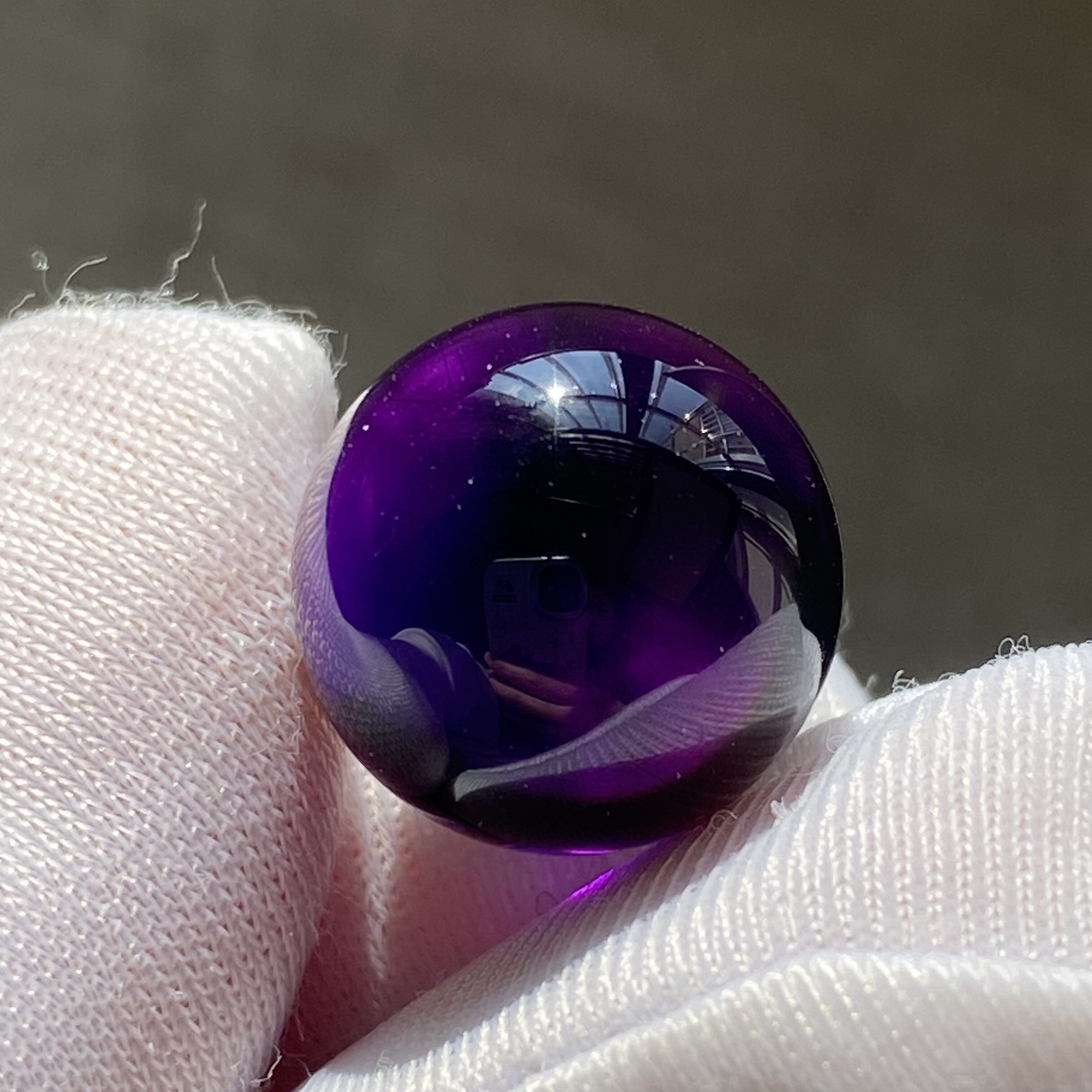 天然紫水晶吊坠圆珠DIY紫晶单珠饰品项链13.5mm一物一图