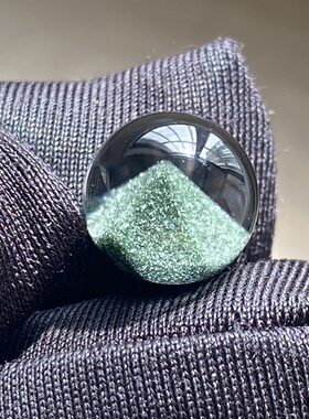 天然水晶星光绿幽灵银山金字塔吊坠圆珠DIY幽灵单珠饰品10mm