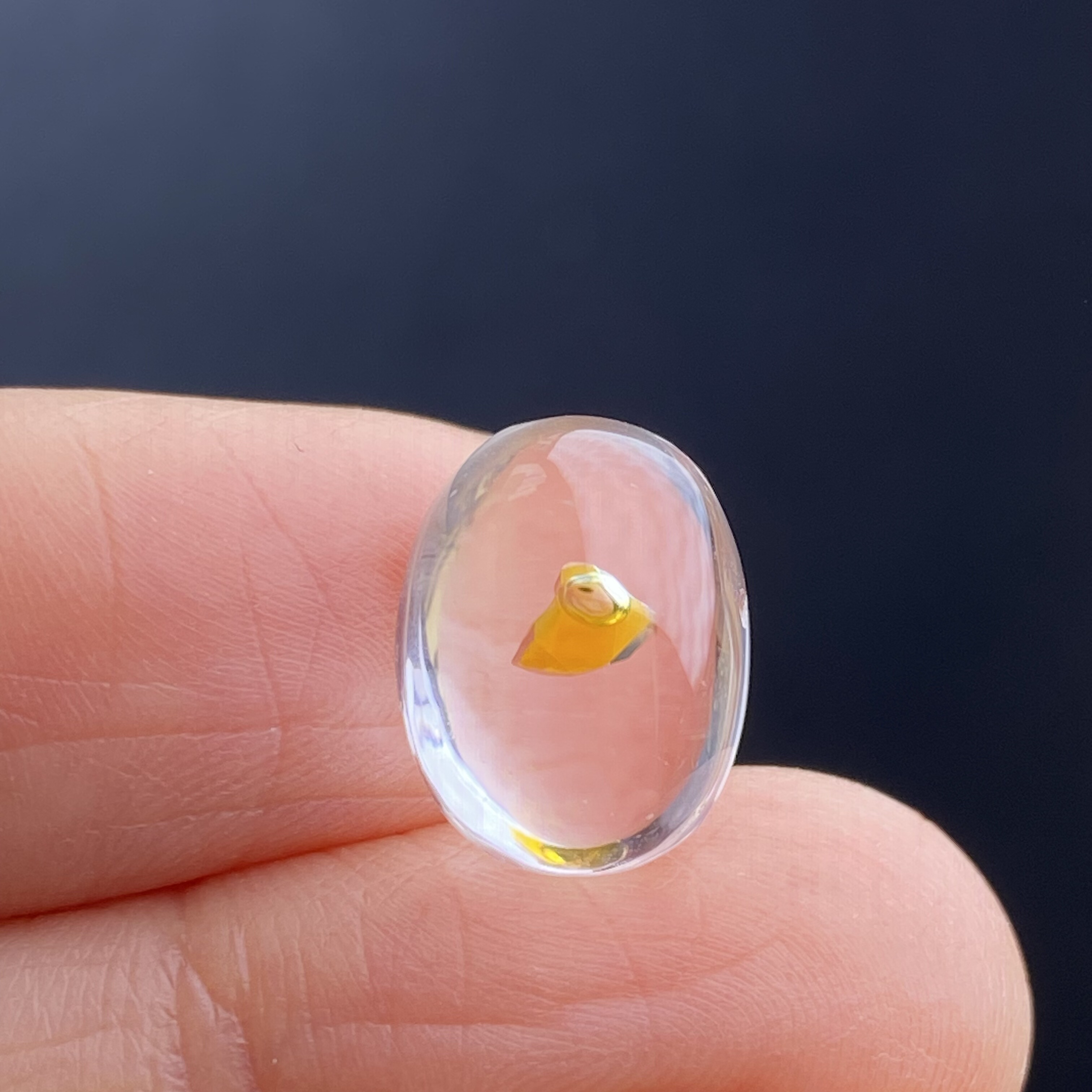 天然水晶包裹体油胆吊坠裸石蛋面DIY水胆饰品可做戒指一物一图