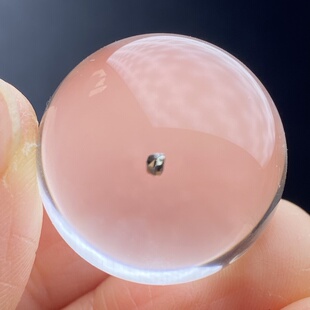 天然水晶包裹体黄铜矿吊坠圆珠DIY水晶单珠饰品项链23.5mm