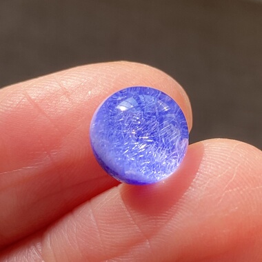 天然水晶蓝发晶吊坠圆珠DIY水晶单珠饰品项链9mm可做戒指