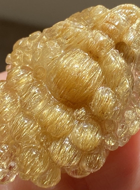 天然水晶发晶顺发金蟾吊坠男女款水晶饰品项链挂坠一物一图