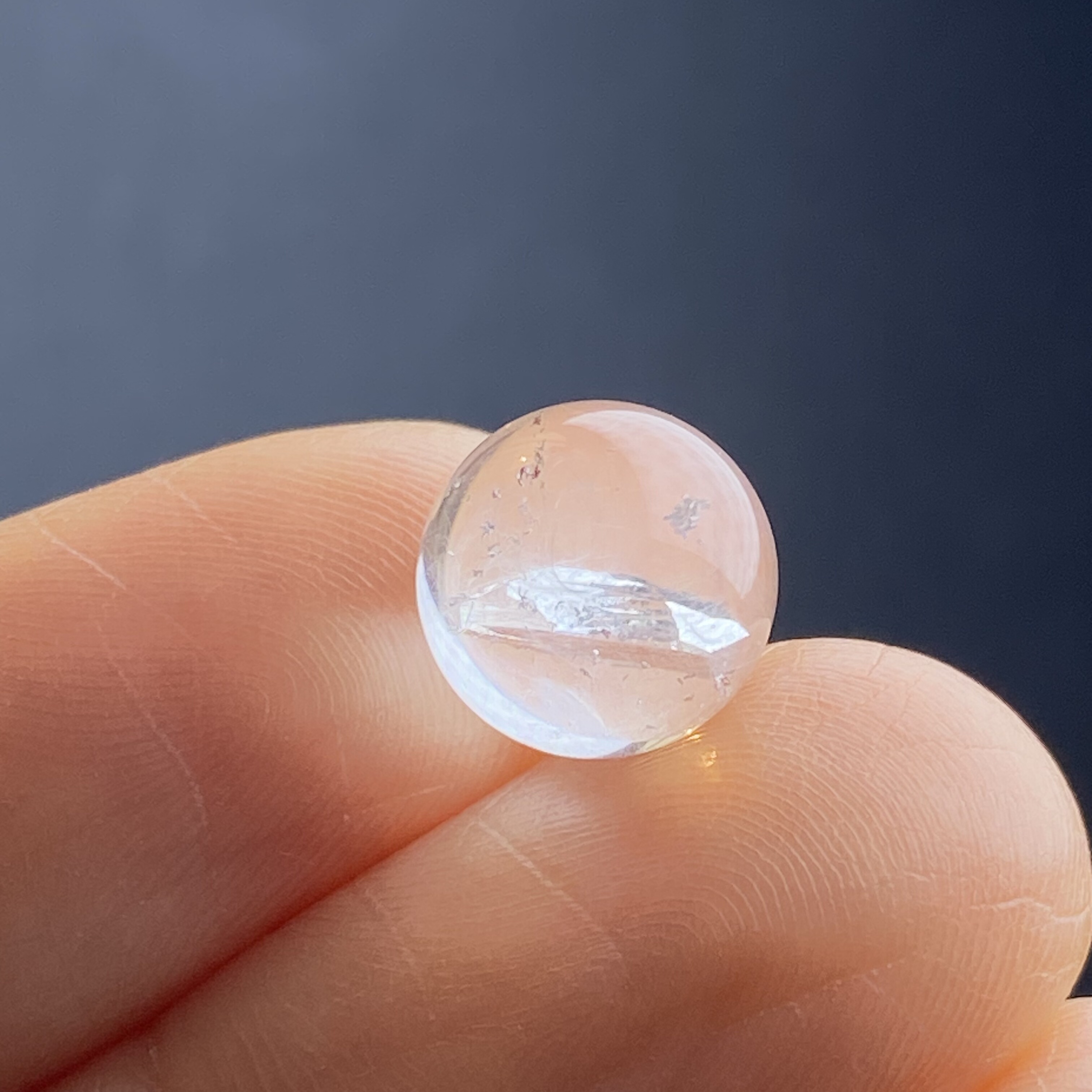 天然水晶包裹体晶中晶吊坠圆珠DIY水晶单珠饰品可做戒指9mm