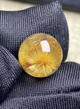 天然水晶发晶花吊坠圆珠DIY水晶单珠饰品项链10mm一物一图