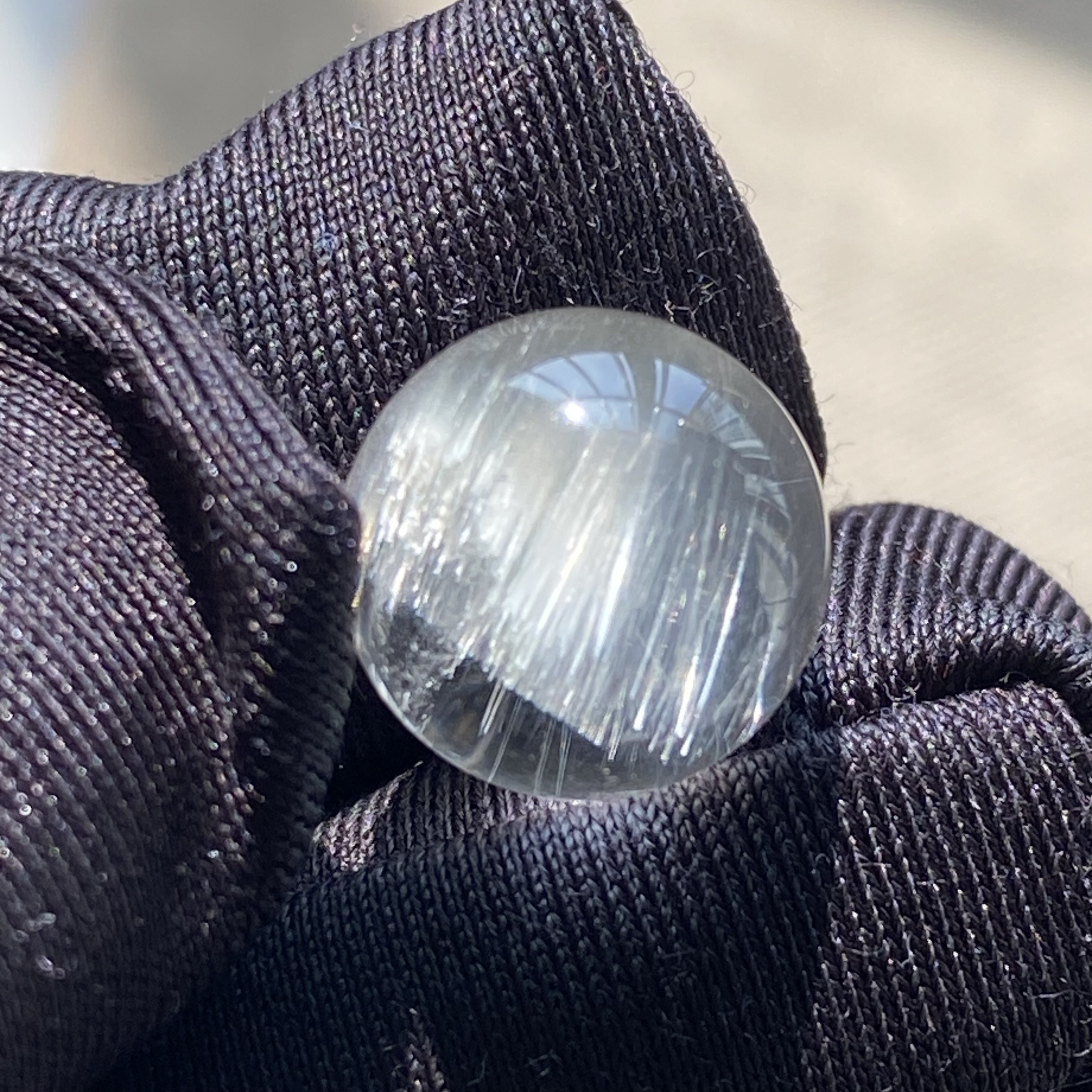 天然水晶浅绿兔毛顺发吊坠圆珠DIY兔毛单珠饰品可做戒指11mm图片
