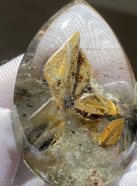 天然水晶包裹体幽灵榍石吊坠男女款水晶饰品项链挂坠一物一图
