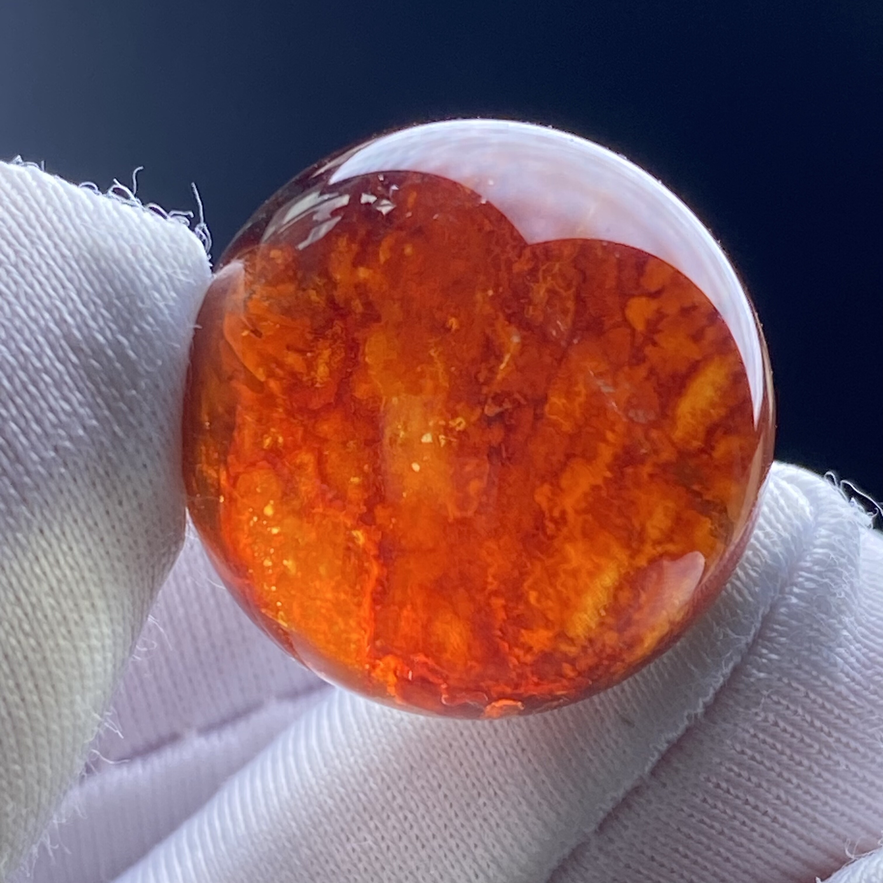 天然水晶红胶花吊坠圆珠DIY水晶单珠饰品项链挂坠17.5mm一物一图