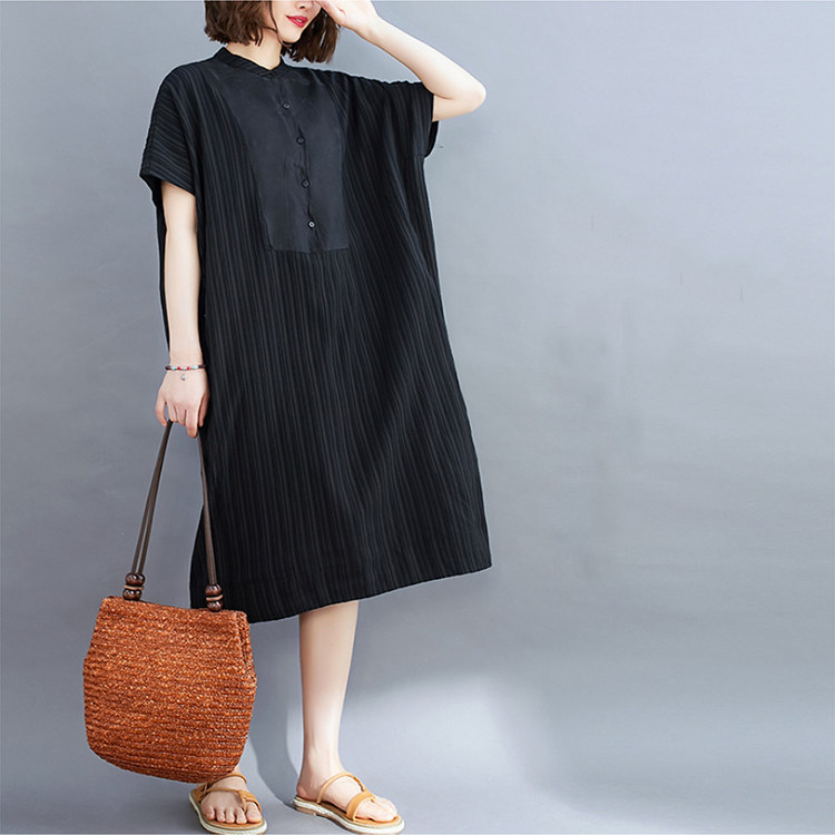 R-367特大码连衣裙服装缝纫纸样女胖妹妹宽松中长款裙1:1做衣服图
