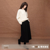 德玛纳可脱卸连帽绞花线衫 上衣 慵懒风软糯简约针织衫 女25冬季 新款