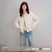 德玛纳95鹅绒零压感压胶羽绒服女26冬季 新款 拼接翻领皱感保暖外套