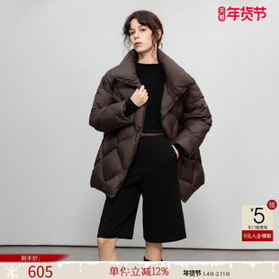 德玛纳云朵零压感立领大码羽绒服女25冬季菱格面包服宽松保暖外套