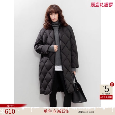 德玛纳90鸭绒中长款立领羽绒服