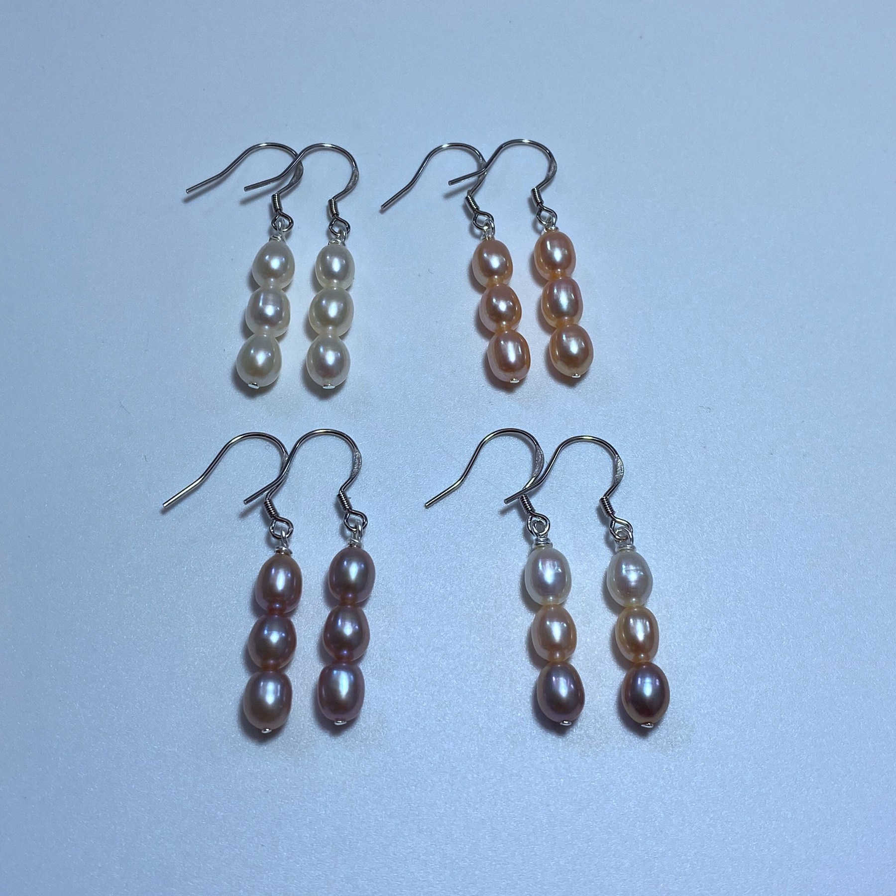 5-6mm天然白色米形无核淡水珍珠耳环粉紫色水滴形长款耳坠女款,珠宝/钻石/翡翠,耳饰,淘宝优惠券,粉丝福利购,淘宝优惠卷