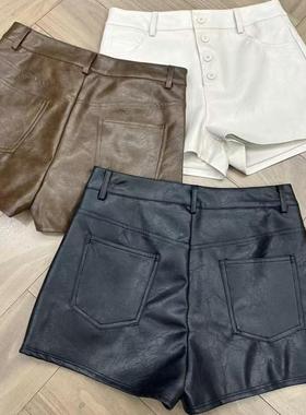 atu高定【西西里记忆】秋冬美拉德气质性感辣妹修身显瘦皮短裤女