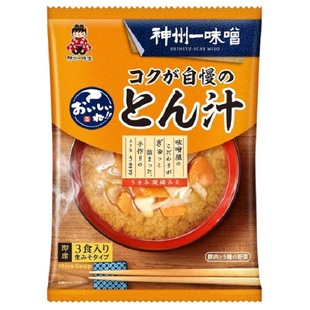 日本产 3食入 とん汁5種野菜豚汁味噌汤 神州一味噌コクが自慢