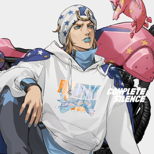 JOJO的奇妙冒险乔尼乔斯达飙马野郎同人自制周边白色连帽卫衣秋冬