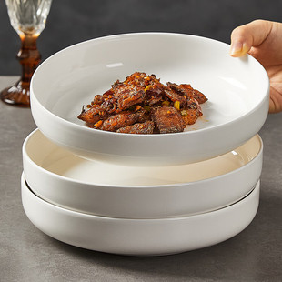 盘子家用菜盘2025新款高级感餐具纯白陶瓷餐盘碟子釉下彩蒸蛋深盘