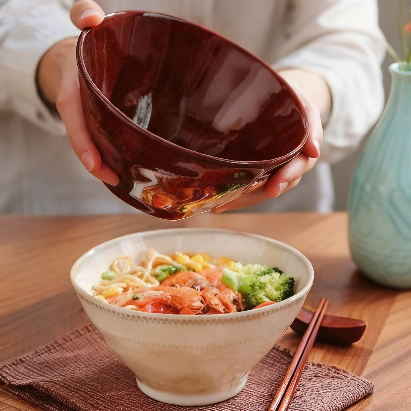 饭碗家用日式餐具复古风窑变釉下彩陶瓷碗好看水果沙拉碗小碗粥碗,餐饮具,碗,淘宝优惠券,粉丝福利购,淘宝优惠卷