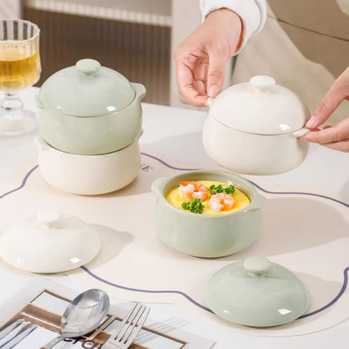 蒸蛋碗双耳汤碗微波炉烤碗