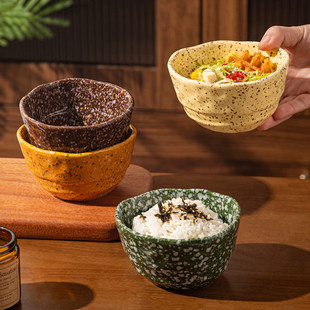 泼墨米饭碗家用2026新款陶瓷小号吃饭碗餐具小众甜品燕麦片酸奶碗