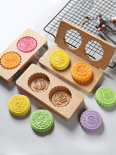 新款月饼模具绿豆糕点压花神器