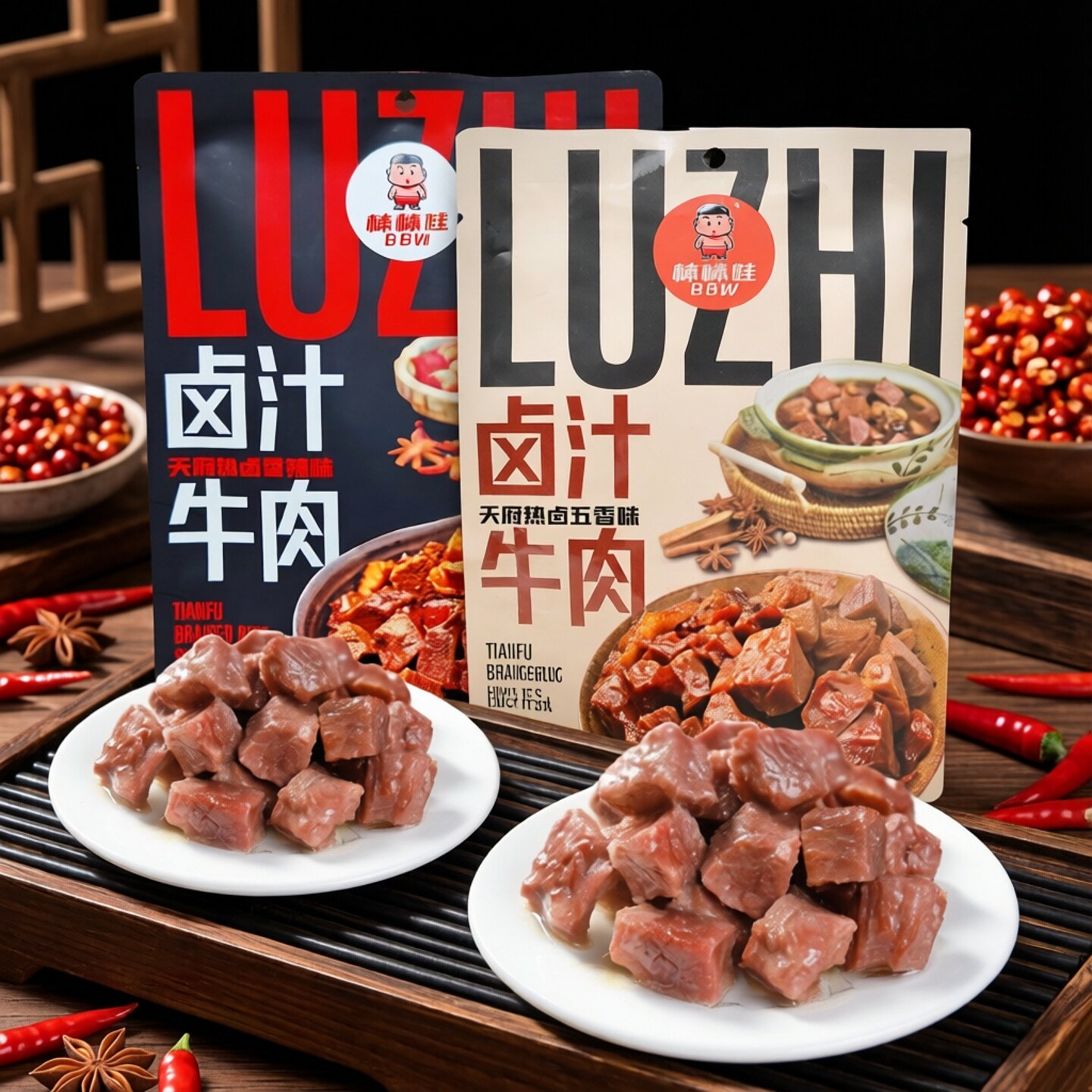 成都棒棒娃卤汁牛肉80g五香辣味四川特产酱卤牛肉麻辣热卤零食