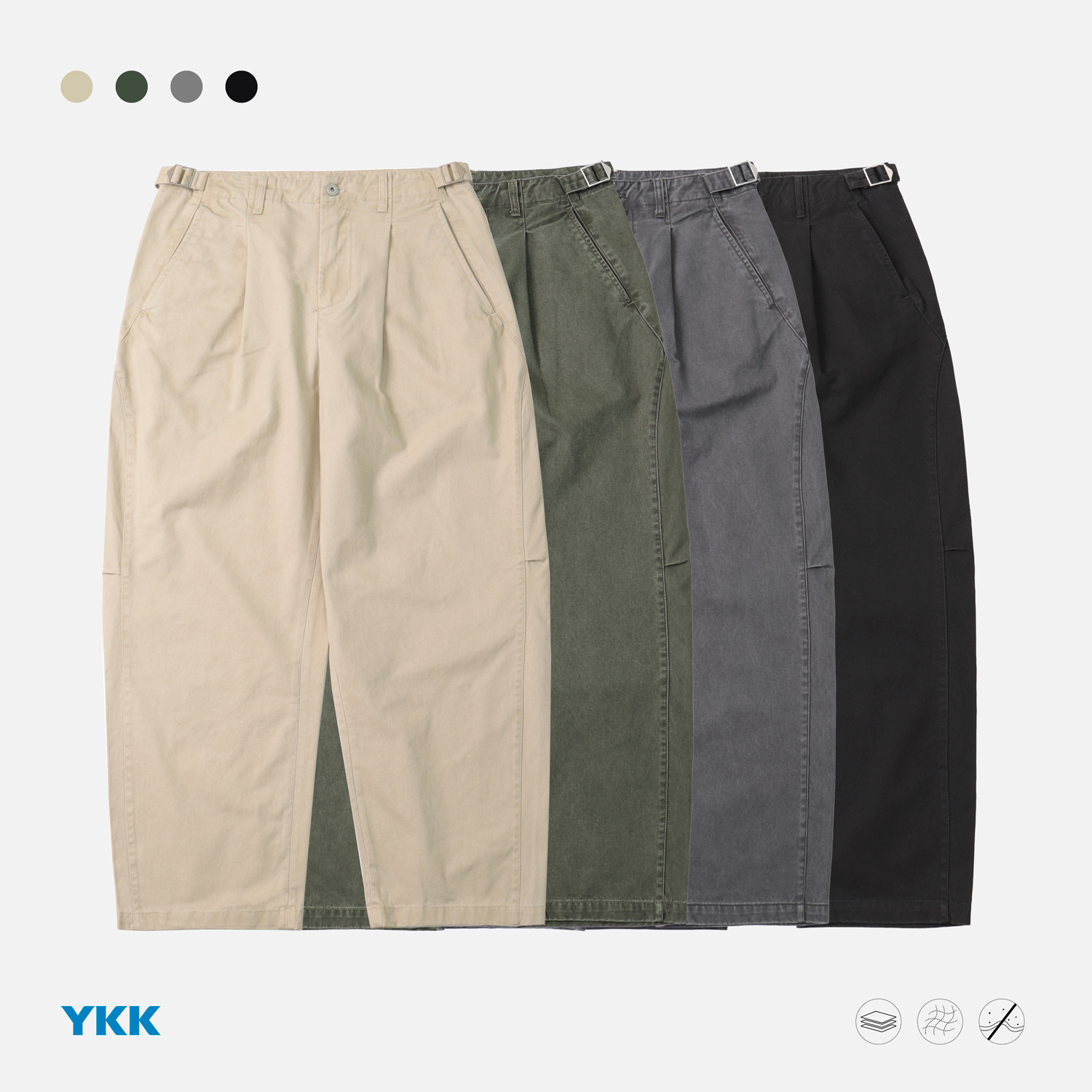 复古水洗弯刀chino日系cleanfit