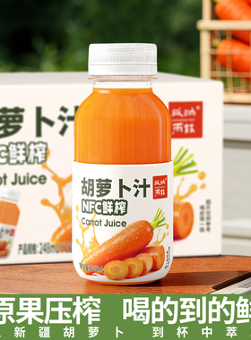 版纳雨林100%NFC胡萝卜汁健康无添加果汁果蔬汁248ml*12瓶整箱