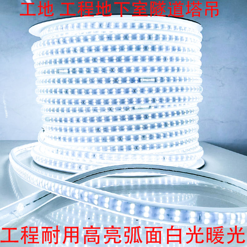 led灯带100米220V户外工程照明户外防水养殖塔吊工地地下室24V3