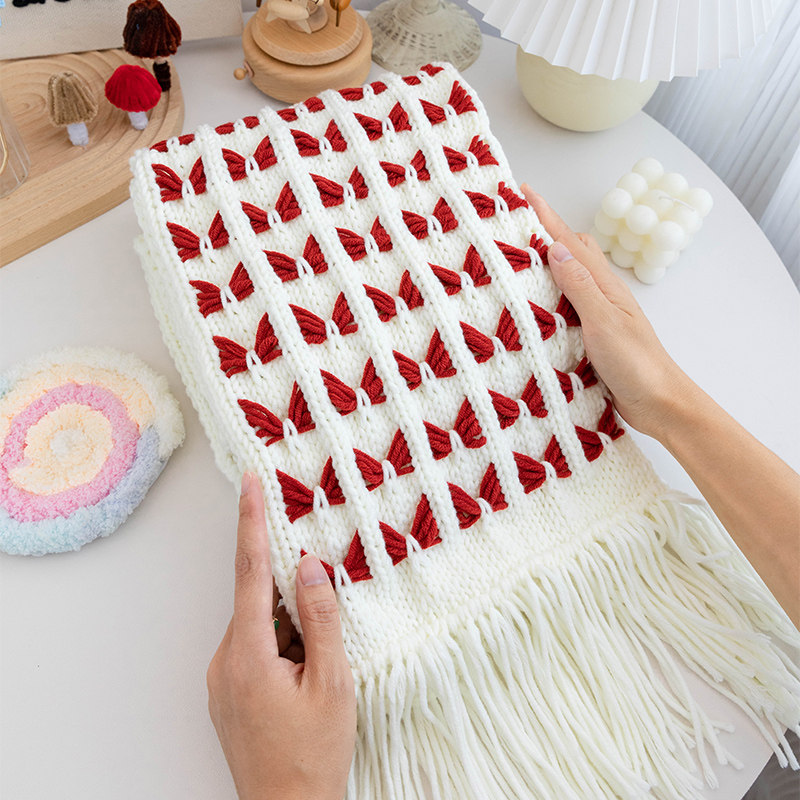 手工diy蝴蝶结围巾材料包