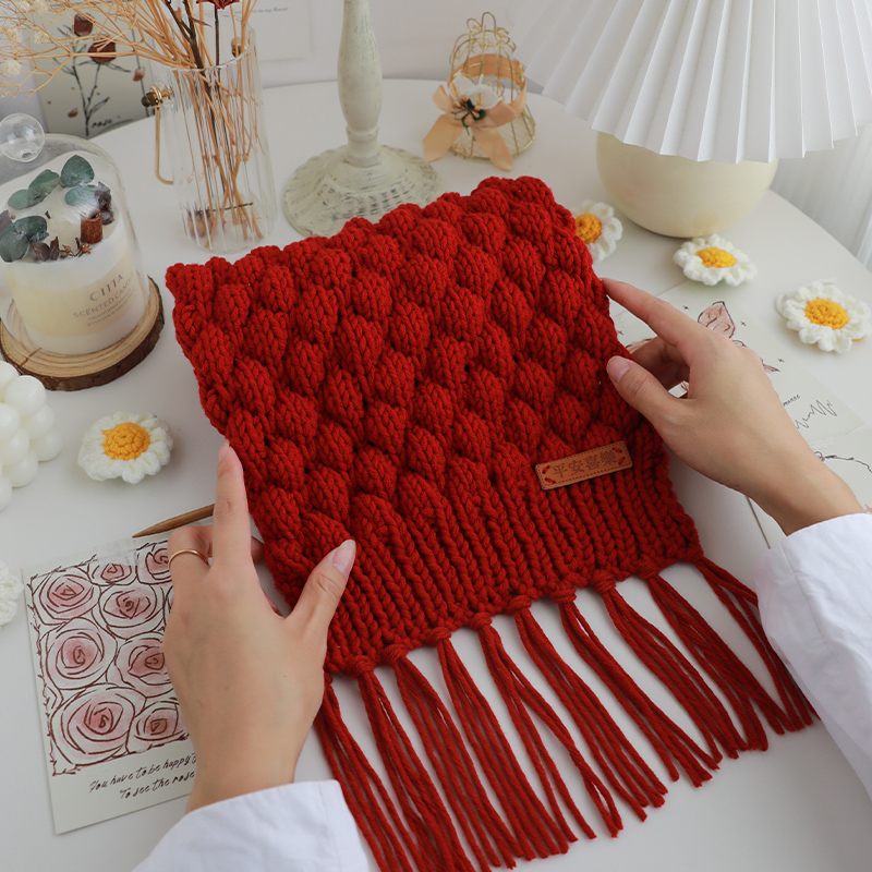 泡芙啵啵手工diy新手织围巾材料包礼物自制秋冬新品送闺蜜毛线