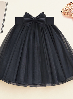 2025冬季黑色网纱蓬蓬裙半身裙蕾丝成人纱裙蛋糕高级感伞裙短裙女