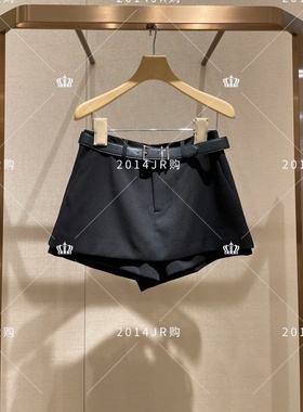 专柜正品JR2025秋新款百搭修身黑色A字阔腿裙裤半身短裙XRJ4Y06D