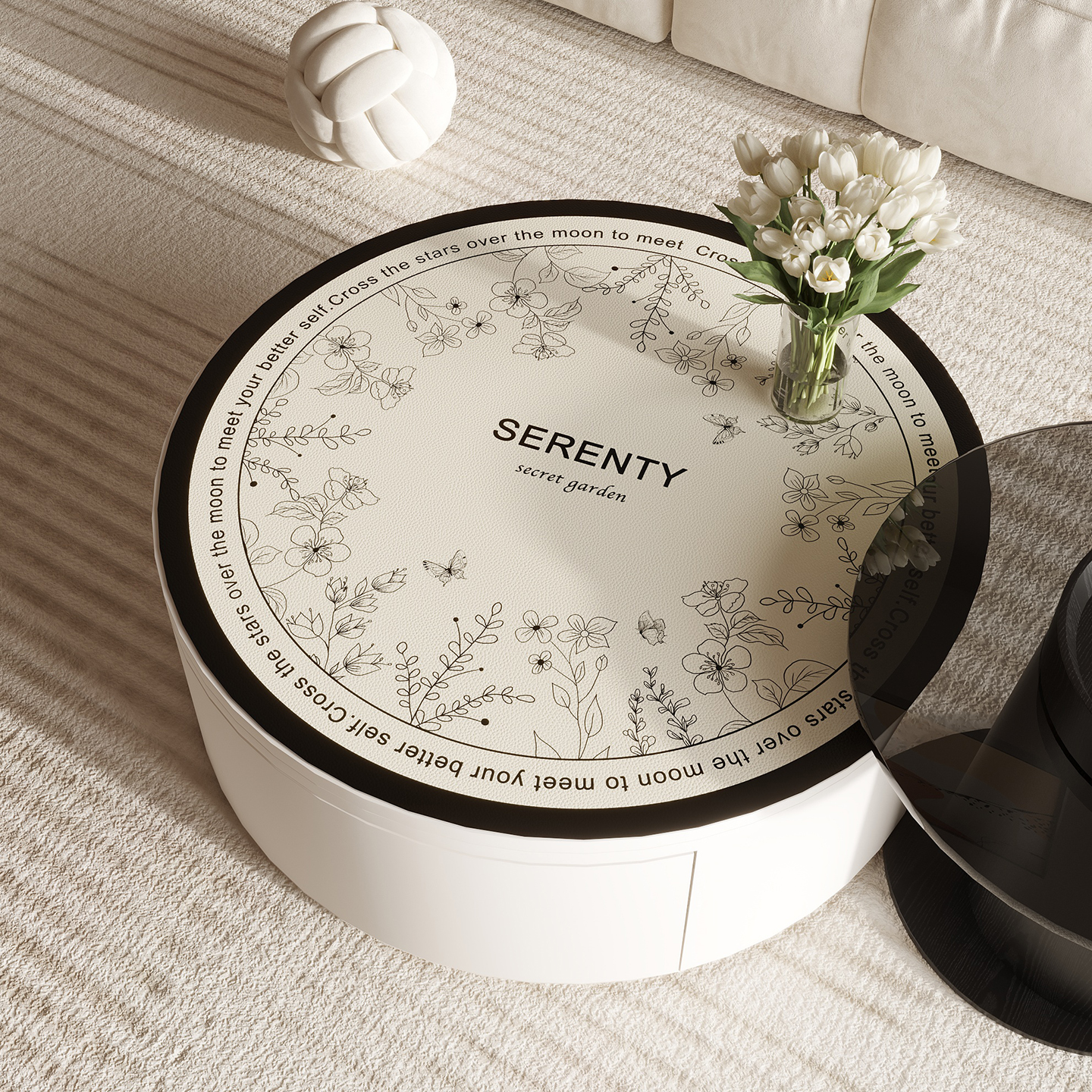 轻奢高级感防水圆形茶几垫