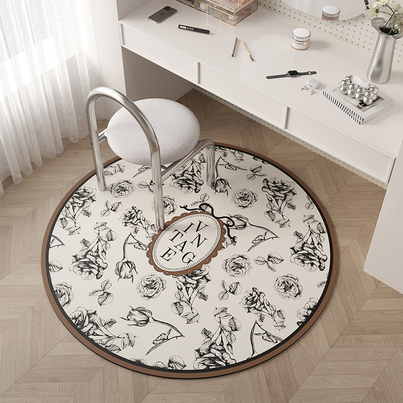 单人沙发圆形地毯衣帽间轻奢高级感椅子垫卧室客厅摇摇椅地垫