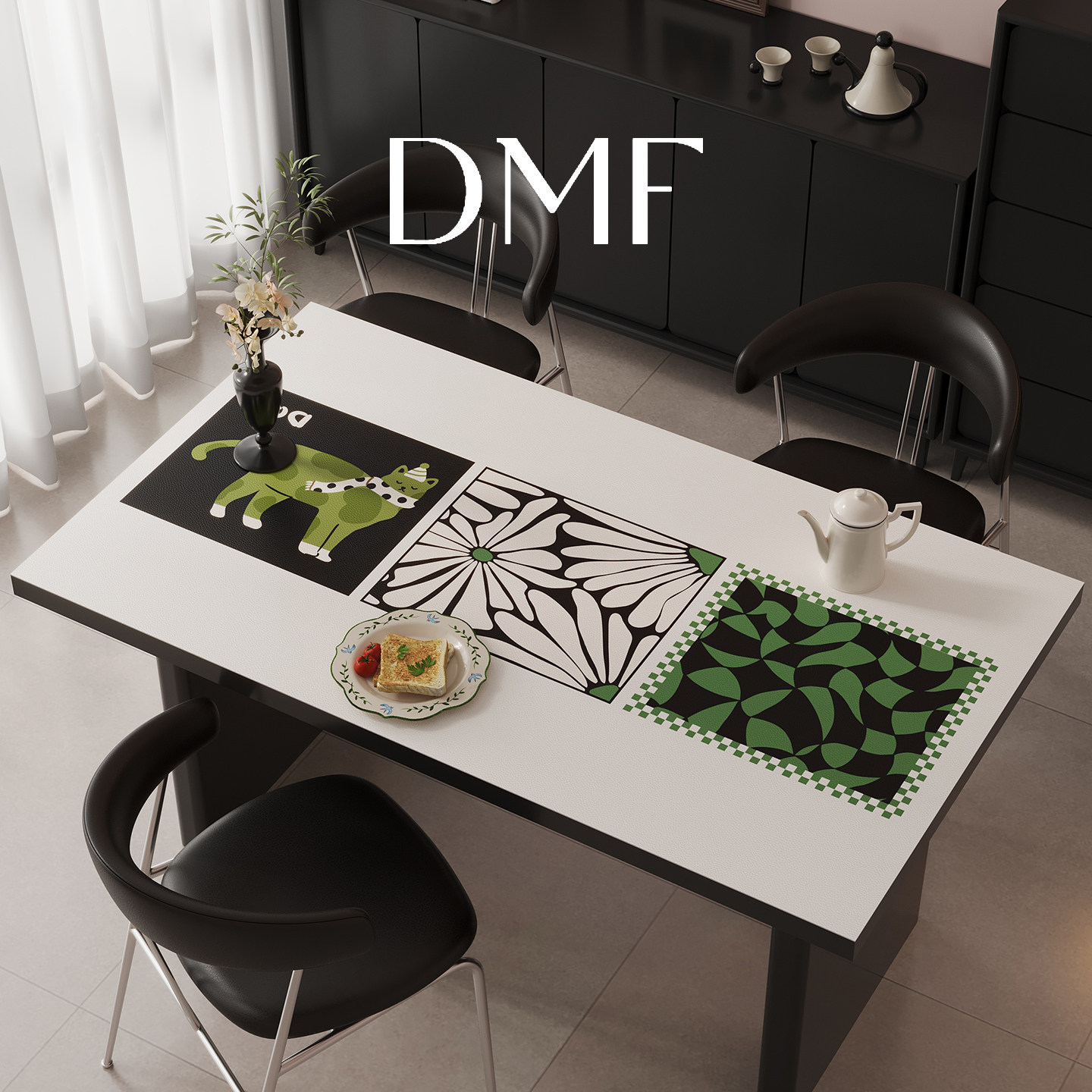 DMF轻奢美式餐桌垫复古氛围感可定制pvc家用防油耐磨桌垫隔热垫,居家布艺,桌布,淘宝优惠券,粉丝福利购,淘宝优惠卷