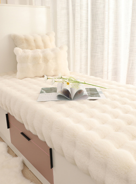 新款网红仿兔毛绒加厚飘窗垫窗台垫冬季阳台卧室榻榻米坐垫子定制