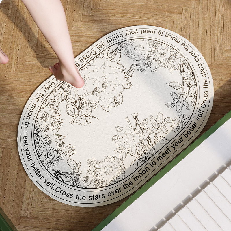 dmf吸水皮革现代简约卫生间地垫