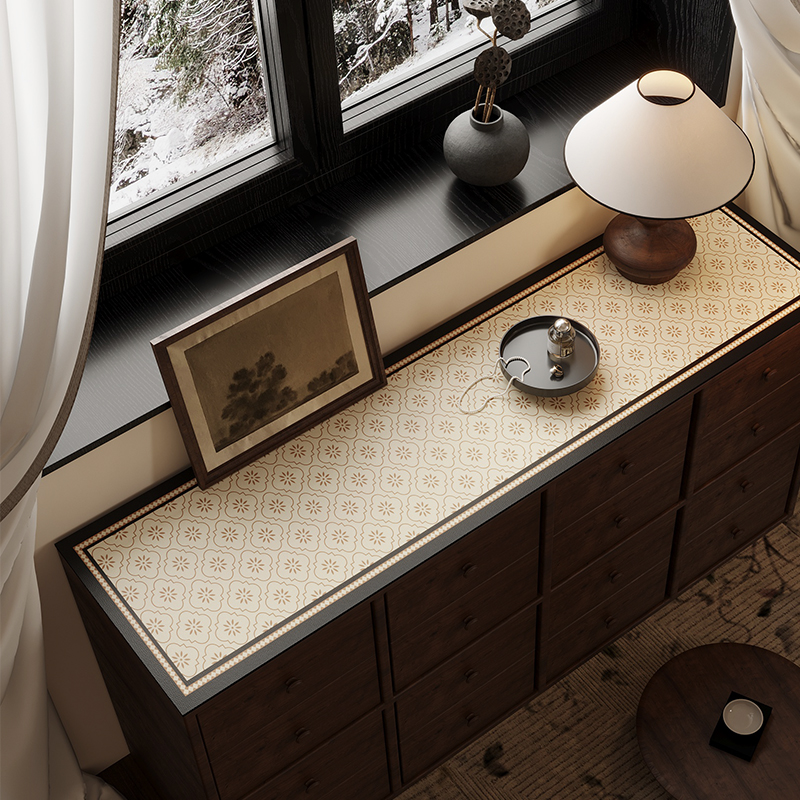 法式高级感皮革防水防油桌布