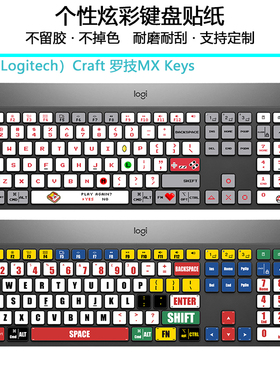 适用于罗技Craft MX Keys无线蓝牙键盘贴按键贴纸保护膜简约个性