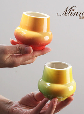 Minnan皿喃陶瓷釉下彩手冲意式风味轮浓缩色彩感官闻香咖啡品鉴杯
