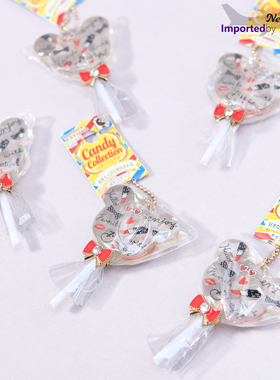 日本进口Southern D·S小熊棒棒糖挂件钥匙扣透明亚克力可爱卡通